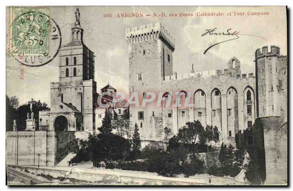 CPA Avignon N D Des Doms Cathedrale et tour Campane