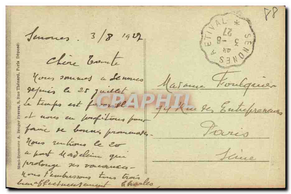 CPA Senones Vue Generale Prise Du Mont Pele — Rückseite