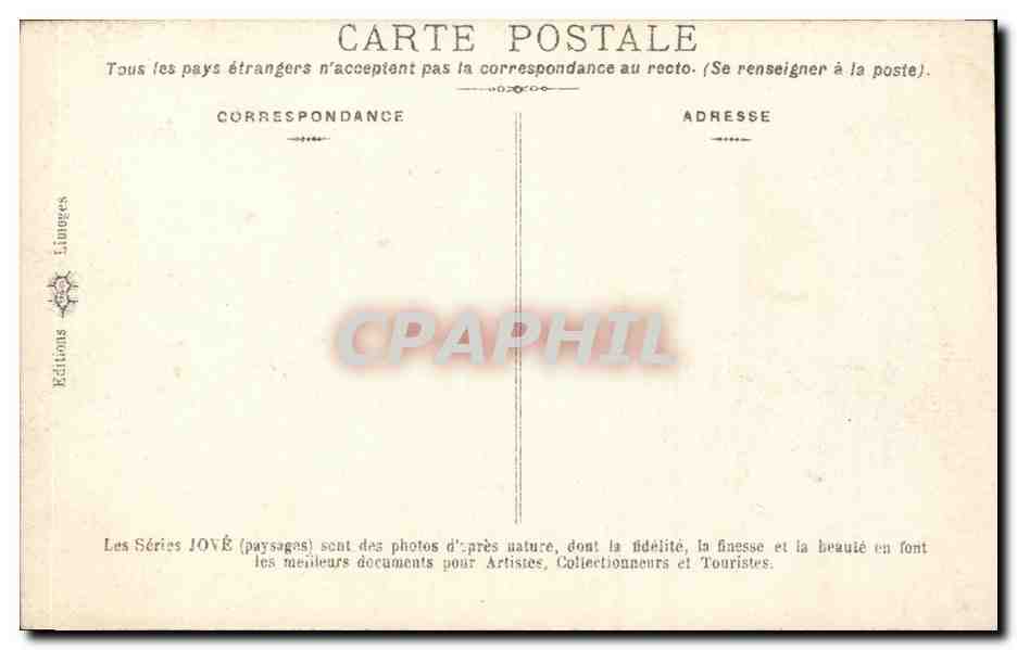 Paysage enneigé — chalet et forêt — Éditions Jové, série 6-D Les Vosges — Verso
