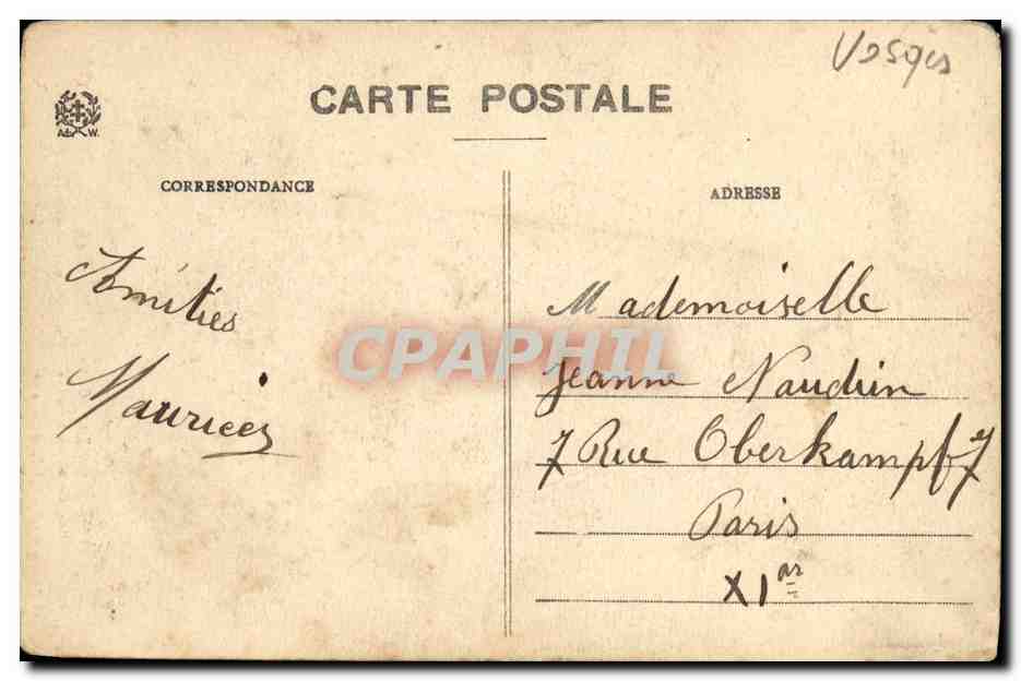 Les Cols des Vosges — Un coin des Roches du Diable — Ag. Weilck, Saint-Dié, N° 7669 — Reverso