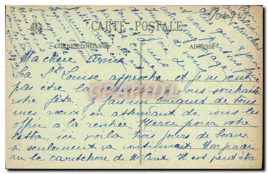 CPA Scierie communale de St Prayel — Verso