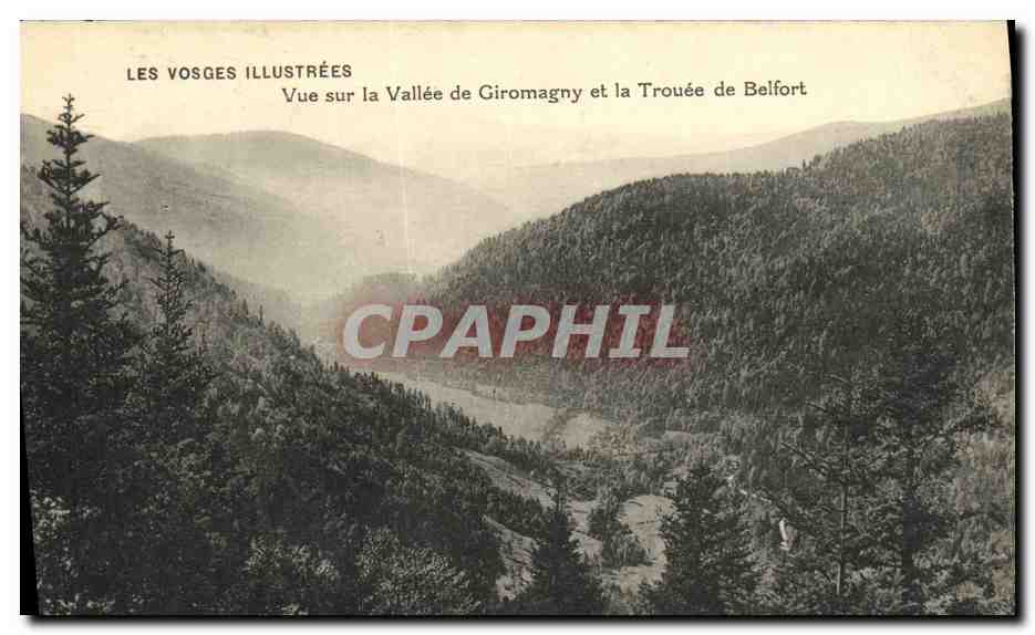 Les Vosges Illustrées — Vue sur la Vallée de Giromagny et la Trouée de Belfort — éditeur non visible