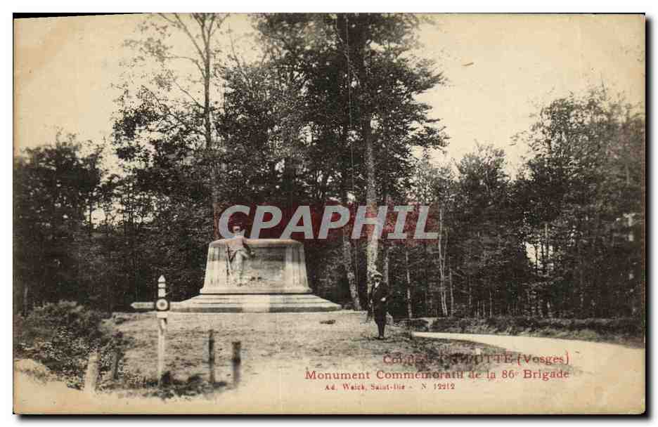 CPA Col de la Chipotte Monument commemoratif de la 86eme brigade Militaria