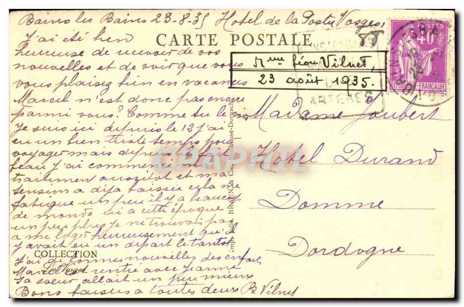 CPA Bains Les Bains Le Parapluie  — Rückseite