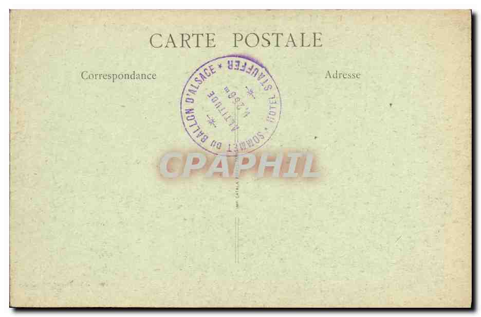 CPA Sommet Du Ballon D Alsace et Boerenkopf — Rückseite
