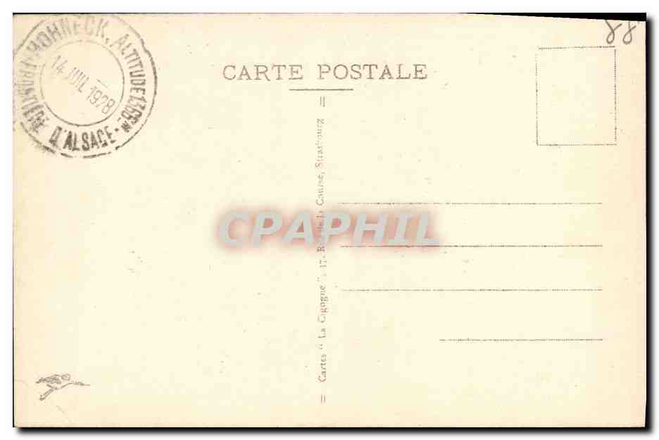 CPA Le Hohneck Vue Prise Du Spitzkoepfe — Rückseite