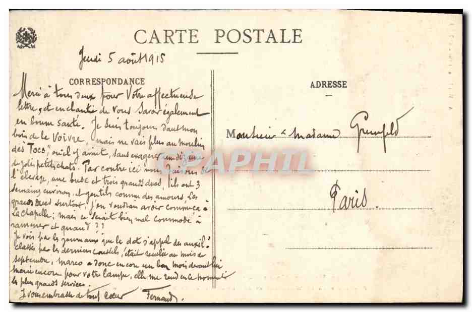 CPA Les Hautes Vosges Vue Prise Du Sommet Du Hohneck Premier plan de Wormspel et en arriere plan le ballon de Guebwiller — Rückseite