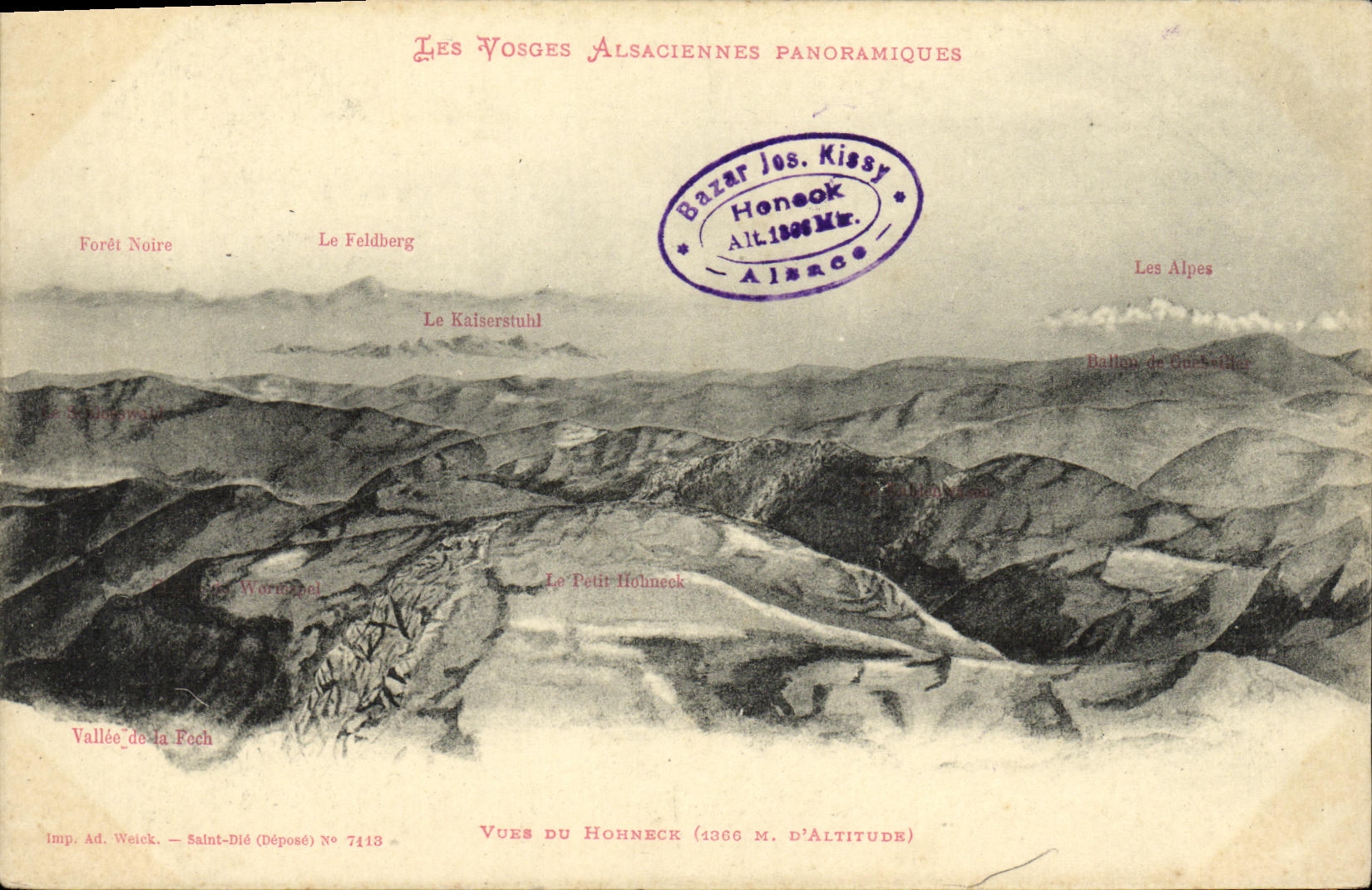 CPA Les Vosges Alsaciennes Vues du Hohneck 