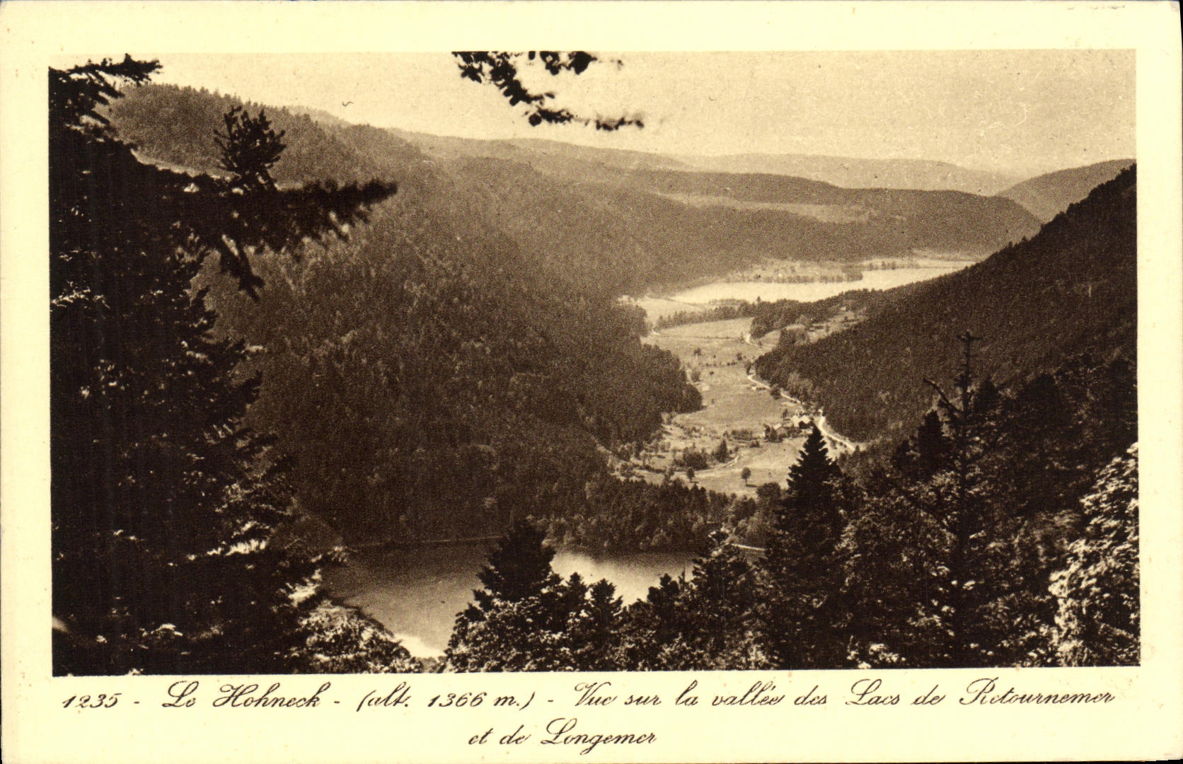 Le Hohneck - (alt. 1366 m.) - Vue sur la vallée des Lacs de Pictournemer et de Longemer — Braun & Cie, Imp.-Edit., Mulhouse-Dornach