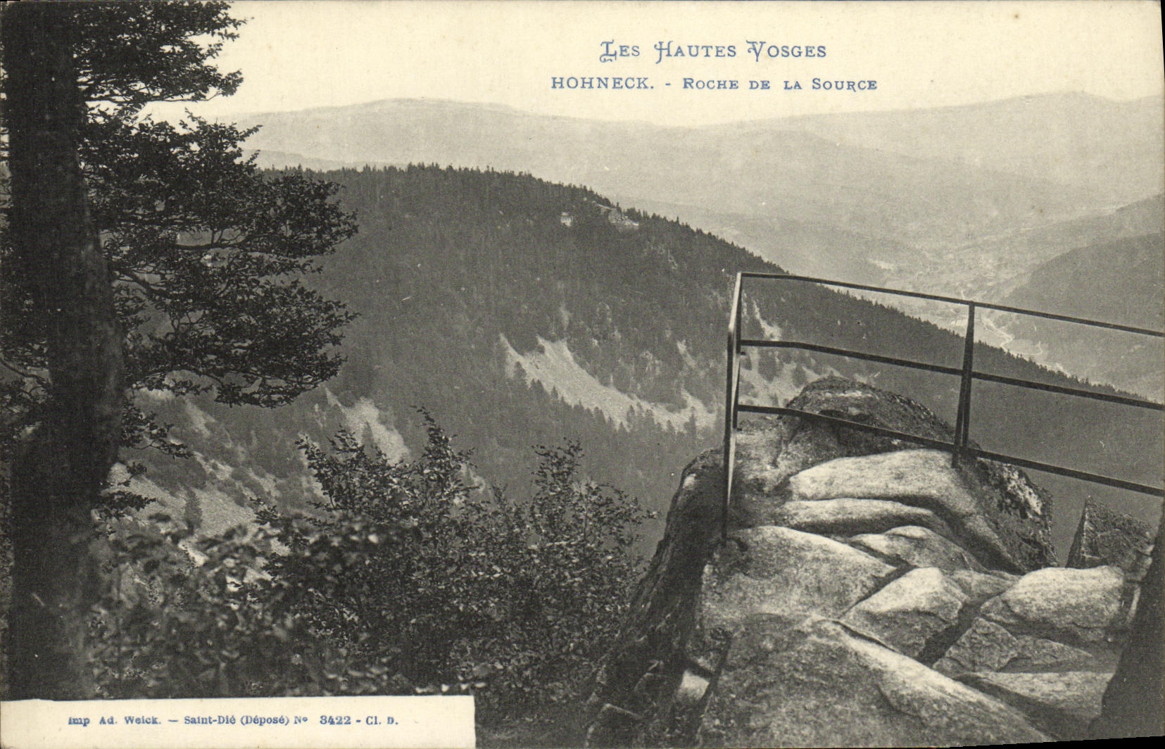 Les Hautes Vosges — Hohneck - Roche de la Source — Imp. Ad. Weick, Saint-Dié, N° 3422 - Cl. D.