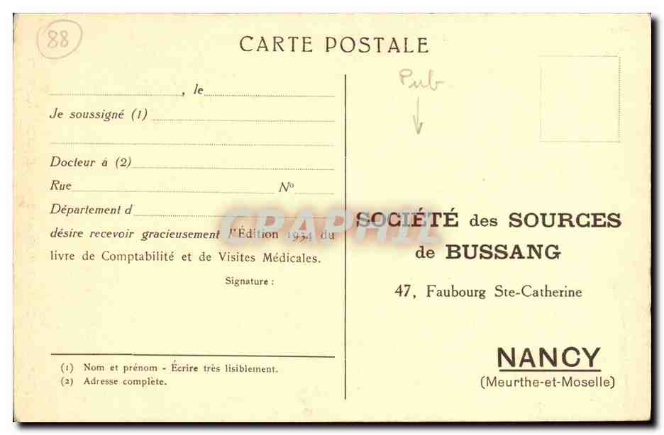CPA Environs de Bussang Le Lac D Alfeld  — Rückseite