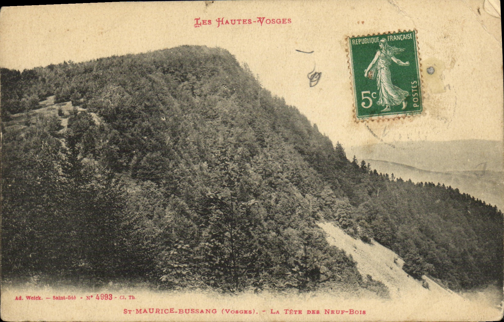 St-Maurice-Bussang (Vosges) — La Tête des Neuf-Bois — Ad. Weick, Saint-Dié, N° 4993