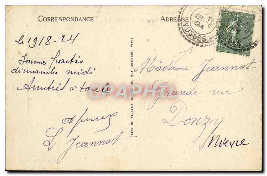 La maison de Jeanne d'Arc à Domrémy — LL — Cliché Norguin — Verso