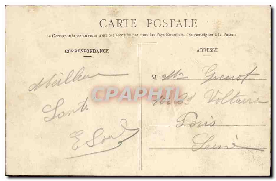 CPA Vittel Une Allee Du Parc Vue Prise de la Terrasse du Casino  — Rückseite