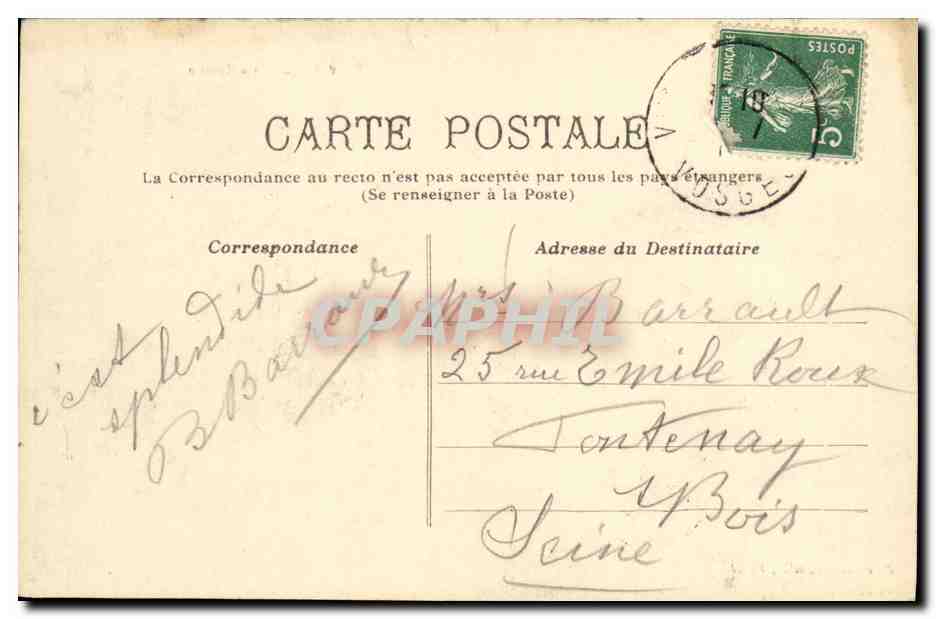 CPA Vittel Le Casino  — Rückseite