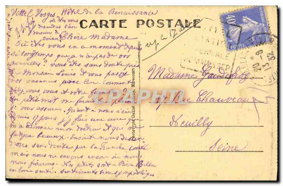 CPA Vittel La Grande Source Et Un Coin Du Parc  — Rückseite