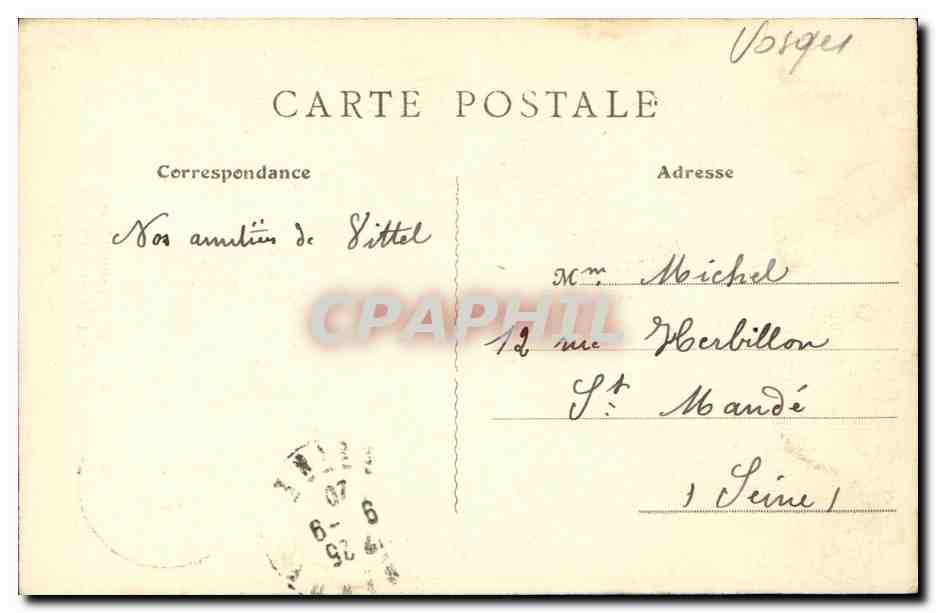 CPA Vittel Etablissement Thermal Grande source salee Central Hotel  — Rückseite