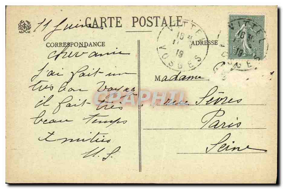 CPA Vittel L Esplanade  — Rückseite
