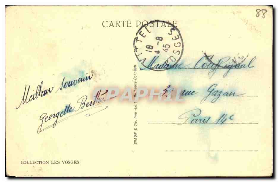 CPA Vittel La Roseraie  — Rückseite