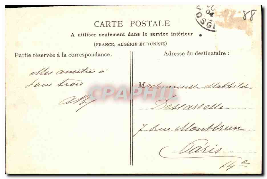 CPA Vittel Hotels et Casino  — Verso