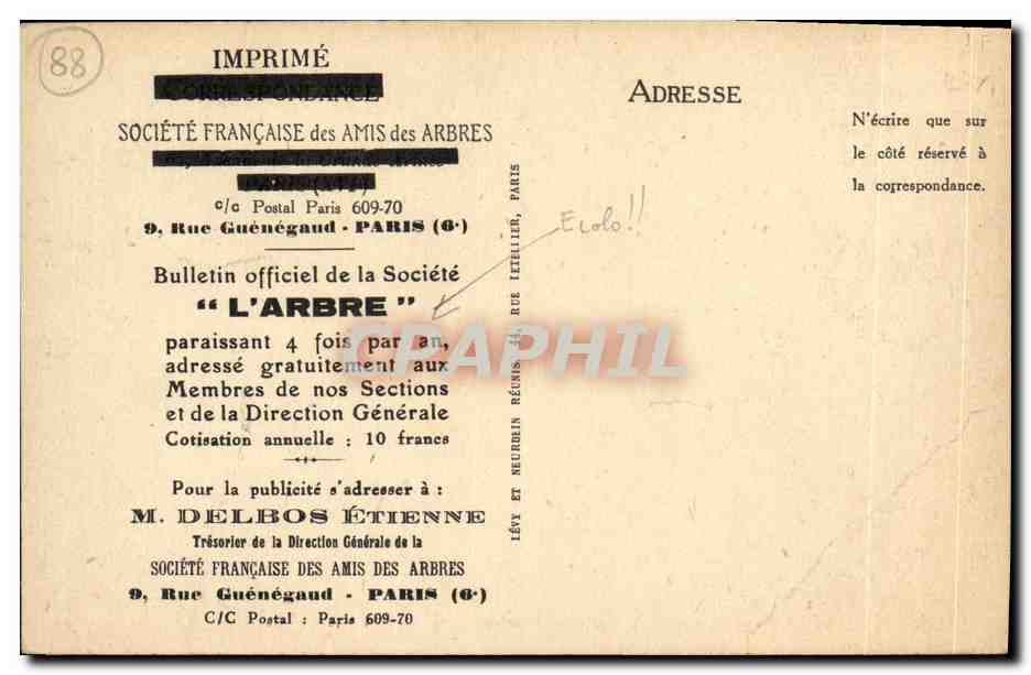 CPA Epinal Le Bois de la Vierge Le Sentier des Roches  — Rückseite