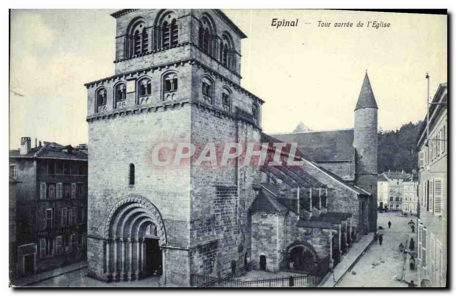 CPA Epinal Tour carree de l Eglise 