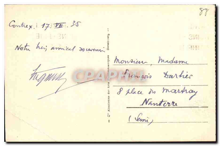CPA Contrexeville Etablissement Hydromineral  — Rückseite