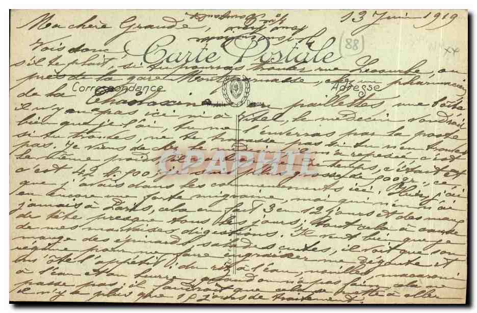 CPA Contrexeville Vue Generale de L Etablissement  — Rückseite
