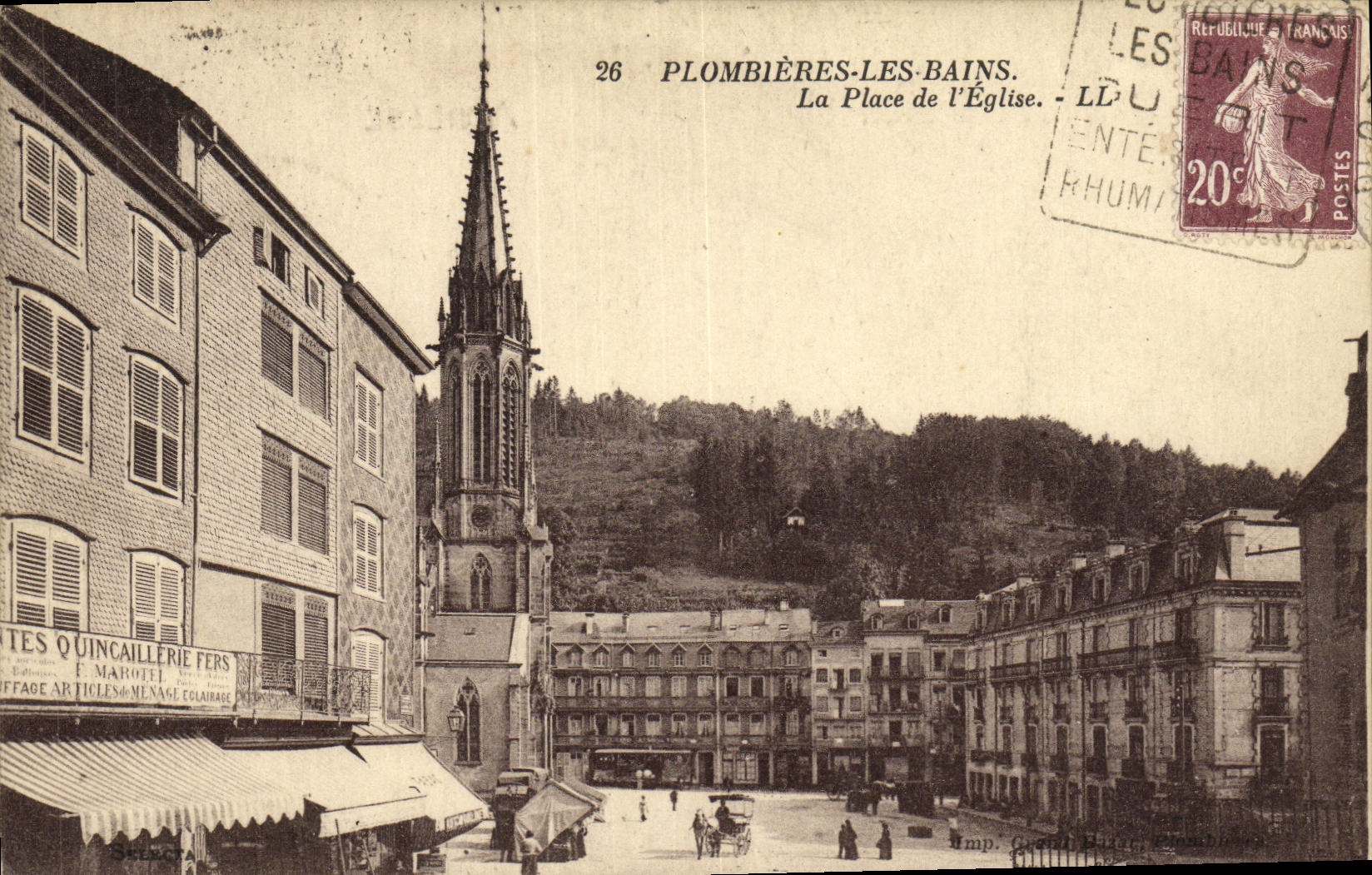 CPA Plombieres Les Bains La Place de L Eglise