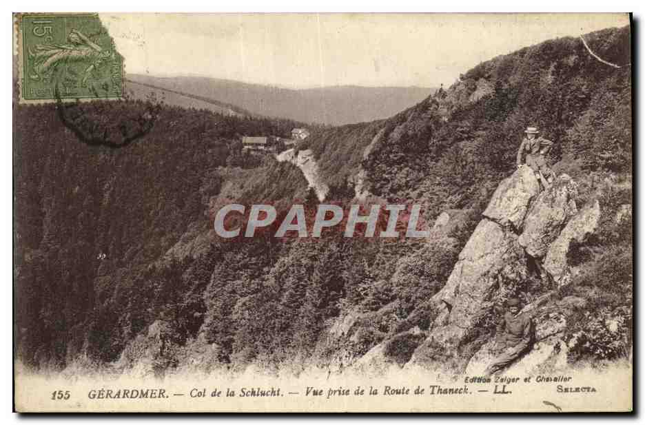 Gérardmer — Col de la Schlucht — Vue prise de la Route de Thaneck — Édition Zaiger et Chavallier, n° 155