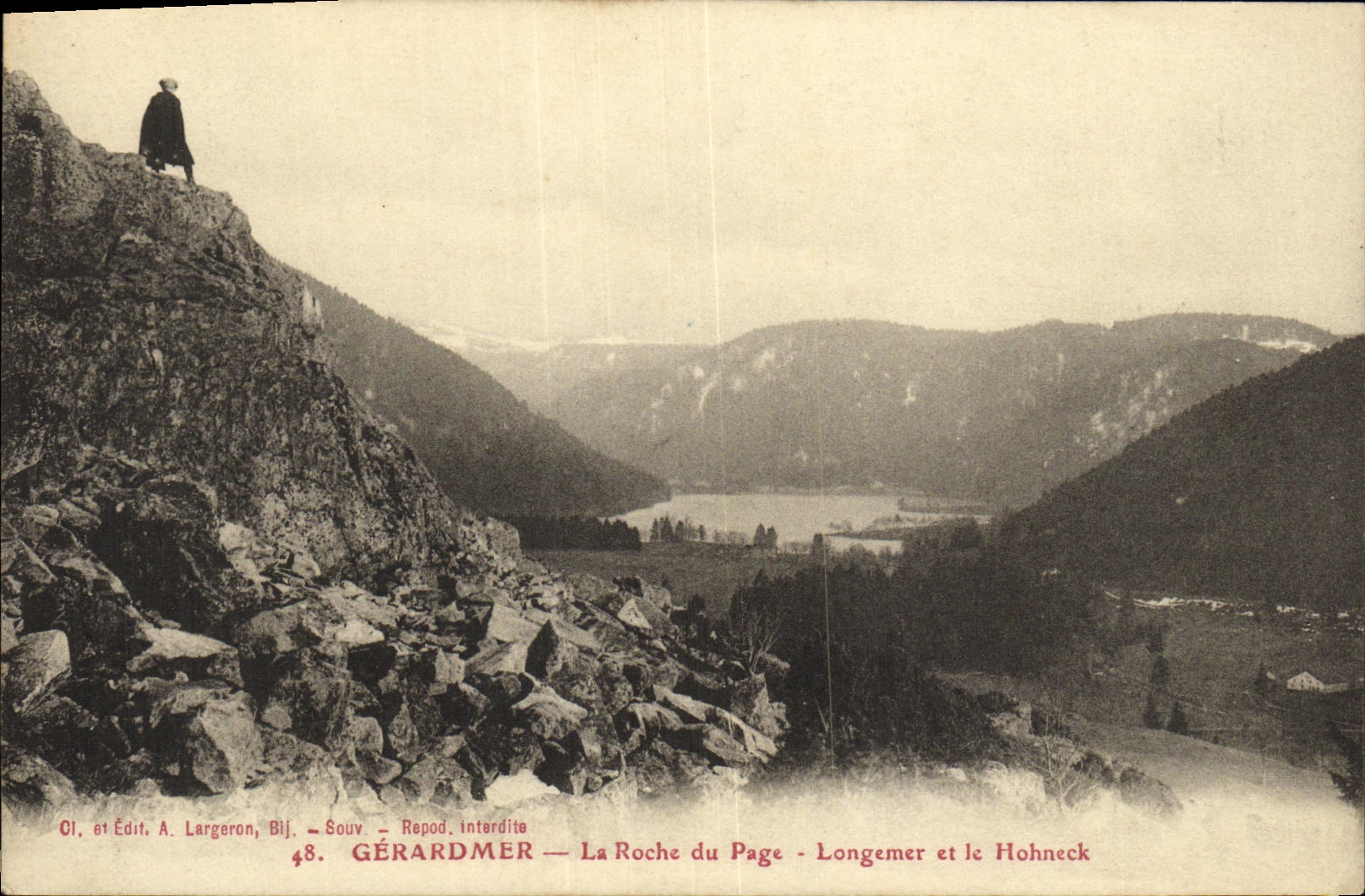 Gérardmer — La Roche du Page - Longemer und der Hohneck — A. Largeron, Bij. — Reproduktion verboten