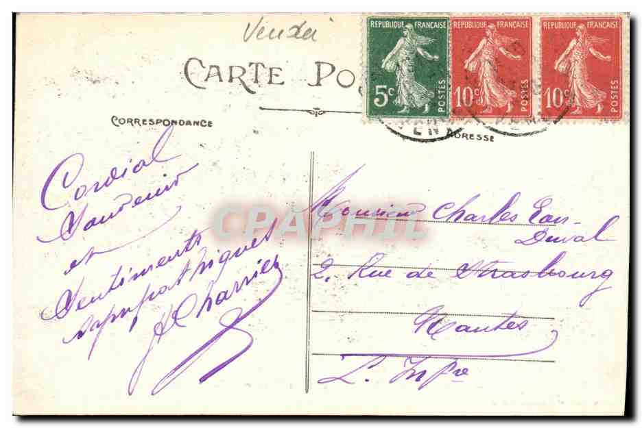 CPA Les Sables D Olonne La Plage Bateau — Rückseite