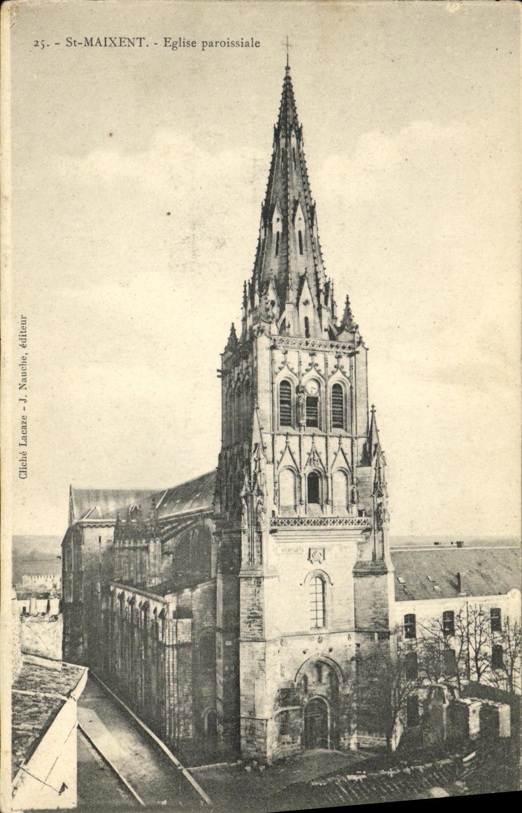 CPA Saint Maixent Eglise Paroissiale 
