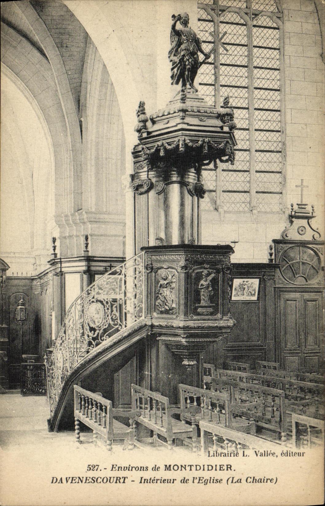 Davenescourt - Interior of the Church (The Pulpit) — Environs de Montdidier — Librairie L. Vallée, publisher