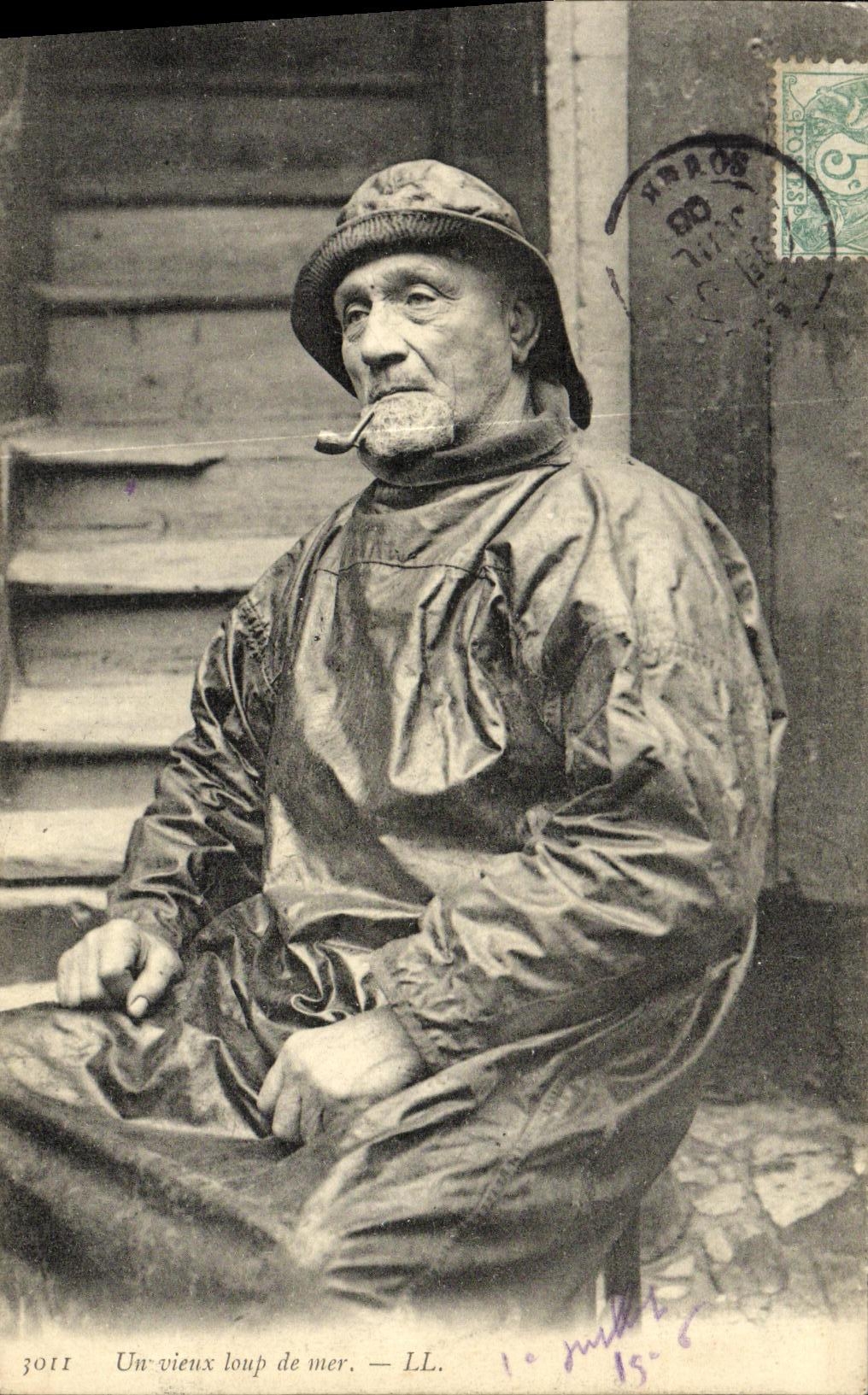 CPA Un Vieux Loup de Mer Foklore Metier Peche 