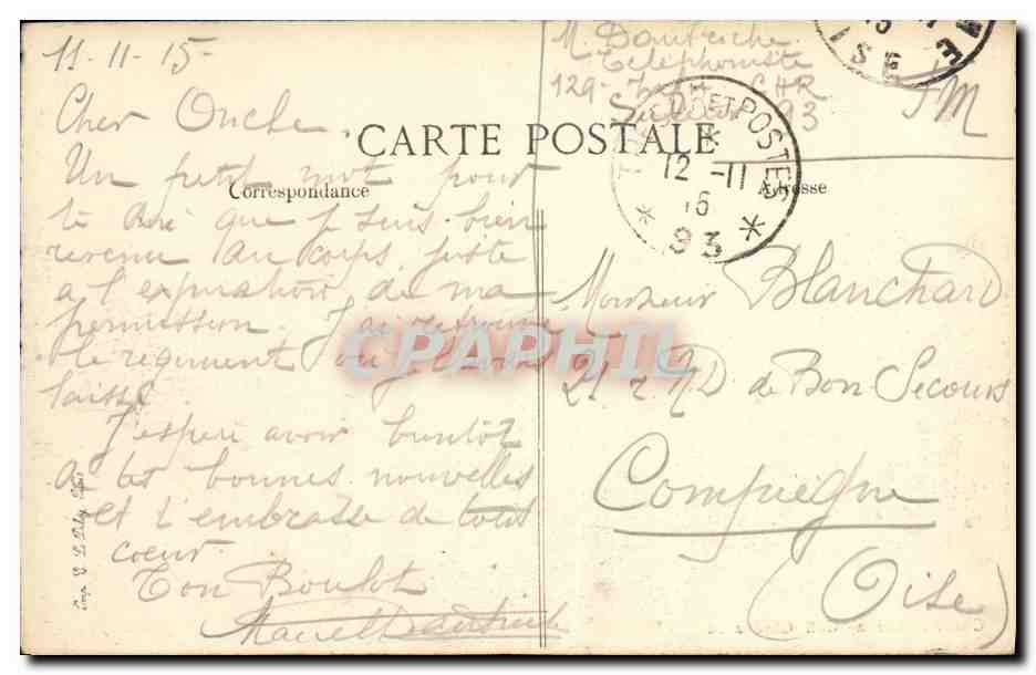 CPA Environs d Ailly Sur Noye Chateau de Chaussoy  — Rückseite