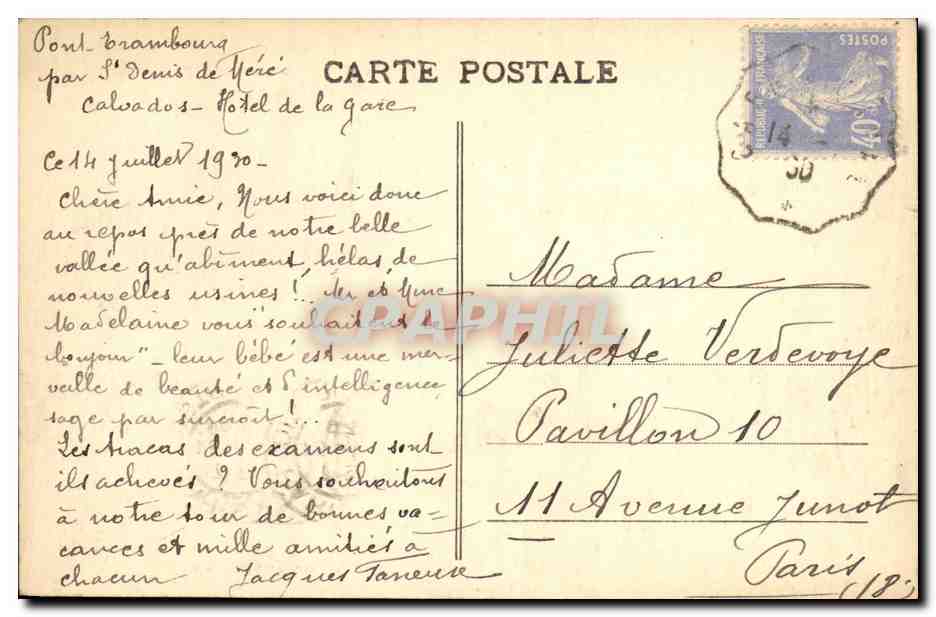 CPA Environs de Flers Vallee de la Vere  — Rückseite