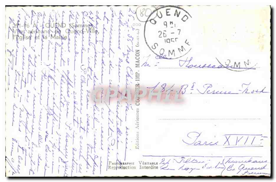 Vue aérienne de Quend (Somme) — l'église et la mairie — Éditions Aériennes MACON — Reverso