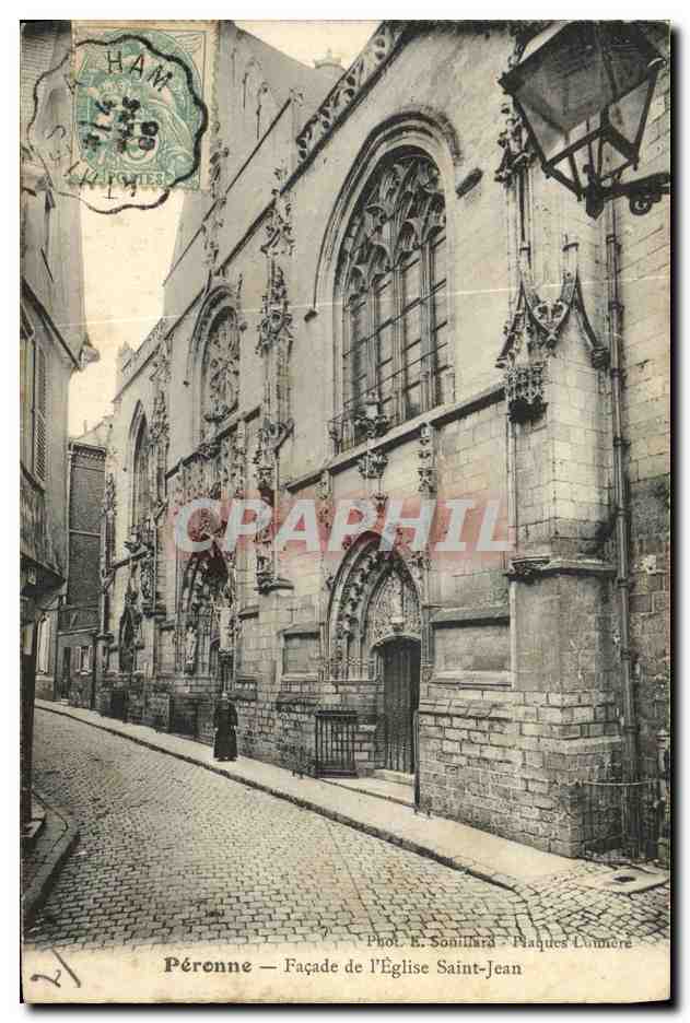 CPA Peronne Facade de L Eglise Saint Jean 