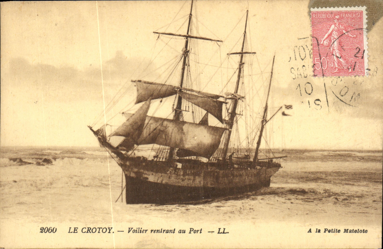 CPA Le Crotoy Voilier Rentrant Au Port Bateau