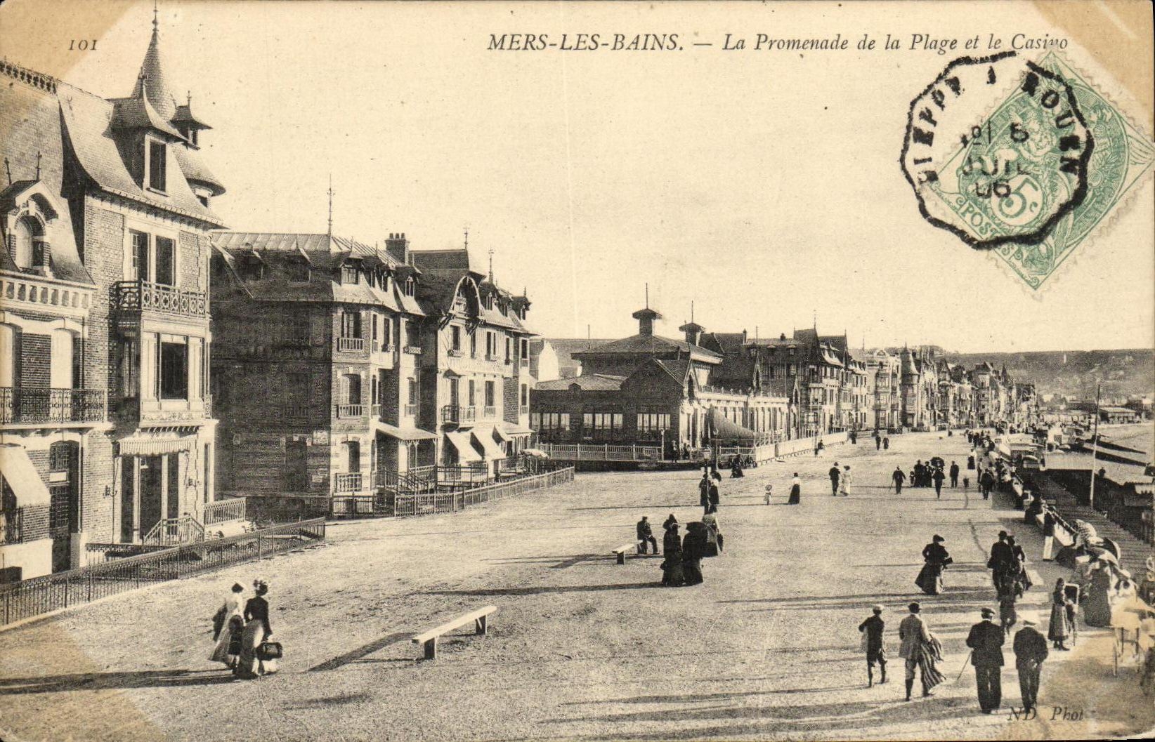 CPA Mers les Bains La Promenade de la Plage et Le Casino 