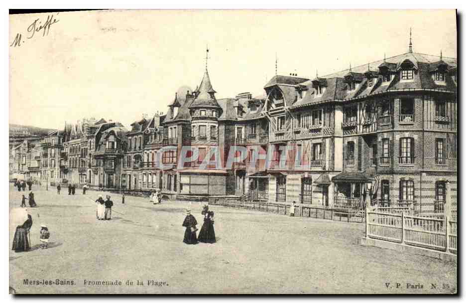 CPA Mers les Bains Promenade de la Plage 