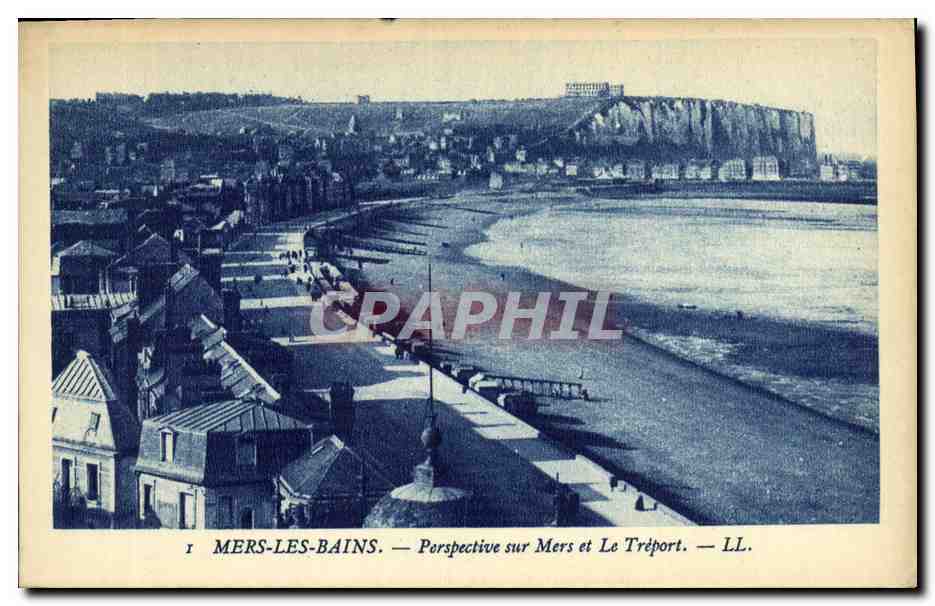 CPA Mers les Bains Perspective Sur Mers et Le Treport 