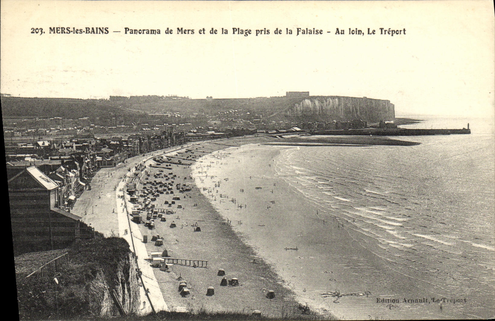 CPA Mers Les Bains Panorama De Mers de la Plage Pris de la Falaise