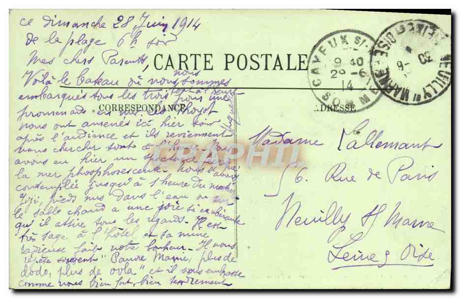 CPA Cayeux Depart Pour La Promenade En Mer Bateay Voilier — Back