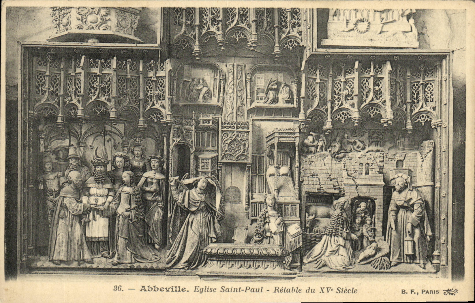 CPA Abbeville Eglise Saint Paul Retable du 15eme