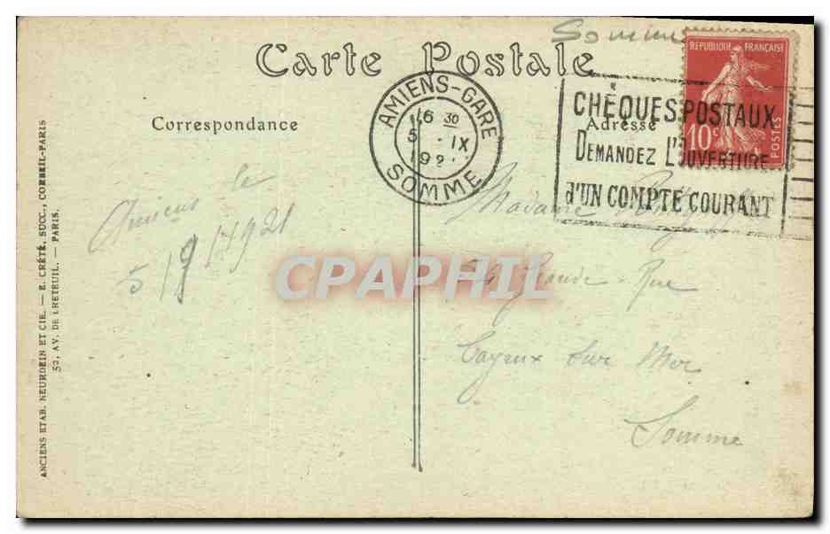 CPA Amiens Vue Generale Prise Du Beffroi  — Rückseite
