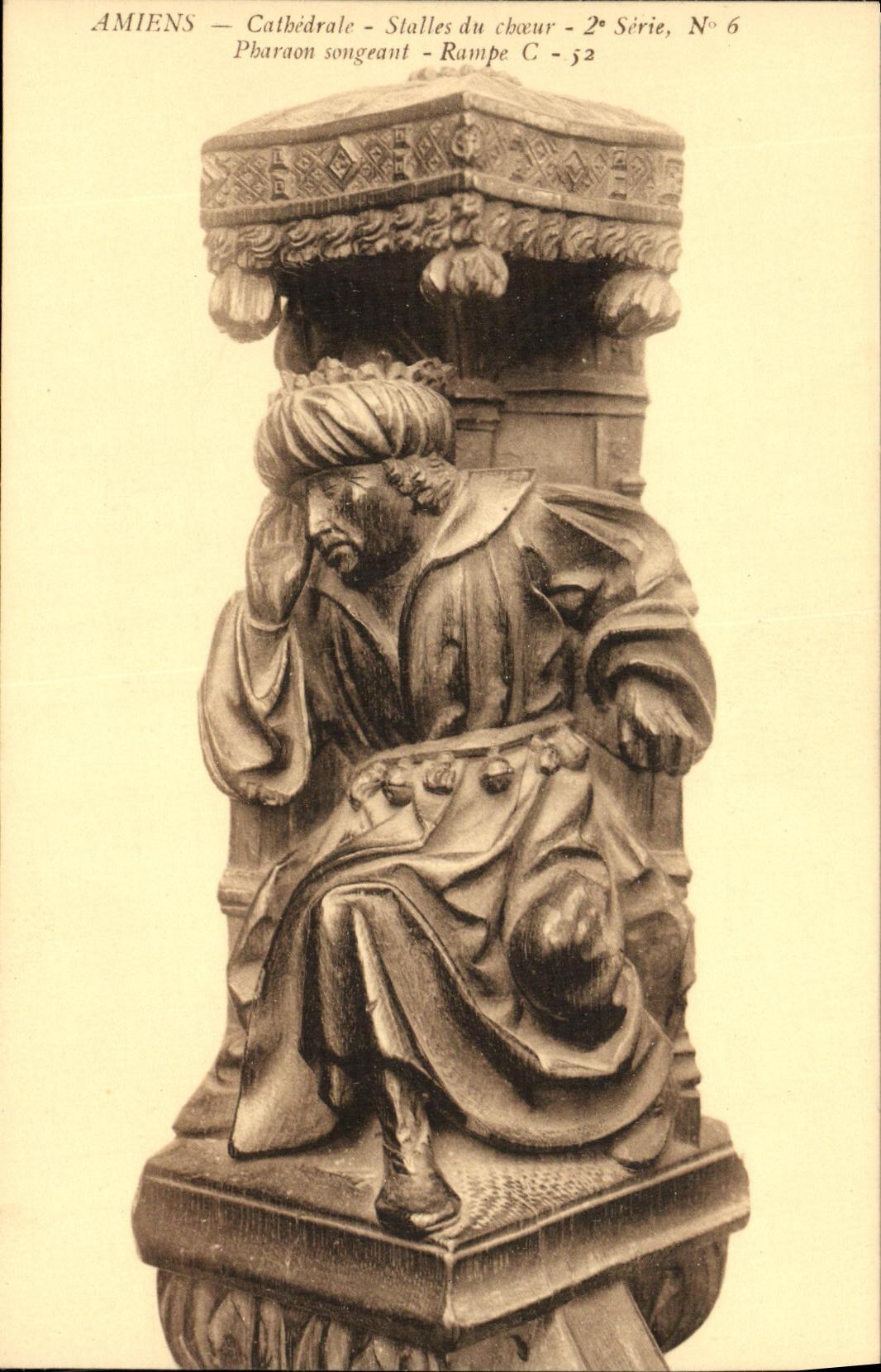 Amiens — Cathédrale, Stalles du chœur — Pharaon songeant — 2e Série, N° 6