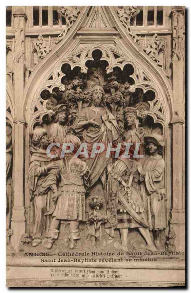Amiens - Cathédrale, Histoire de Saint Jean-Baptiste révélant sa mission — L. Caron, phot. édit., Amiens (Dipp-86)