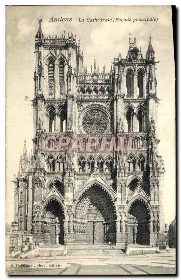 CPA Amiens La Cathedrale Facade principale